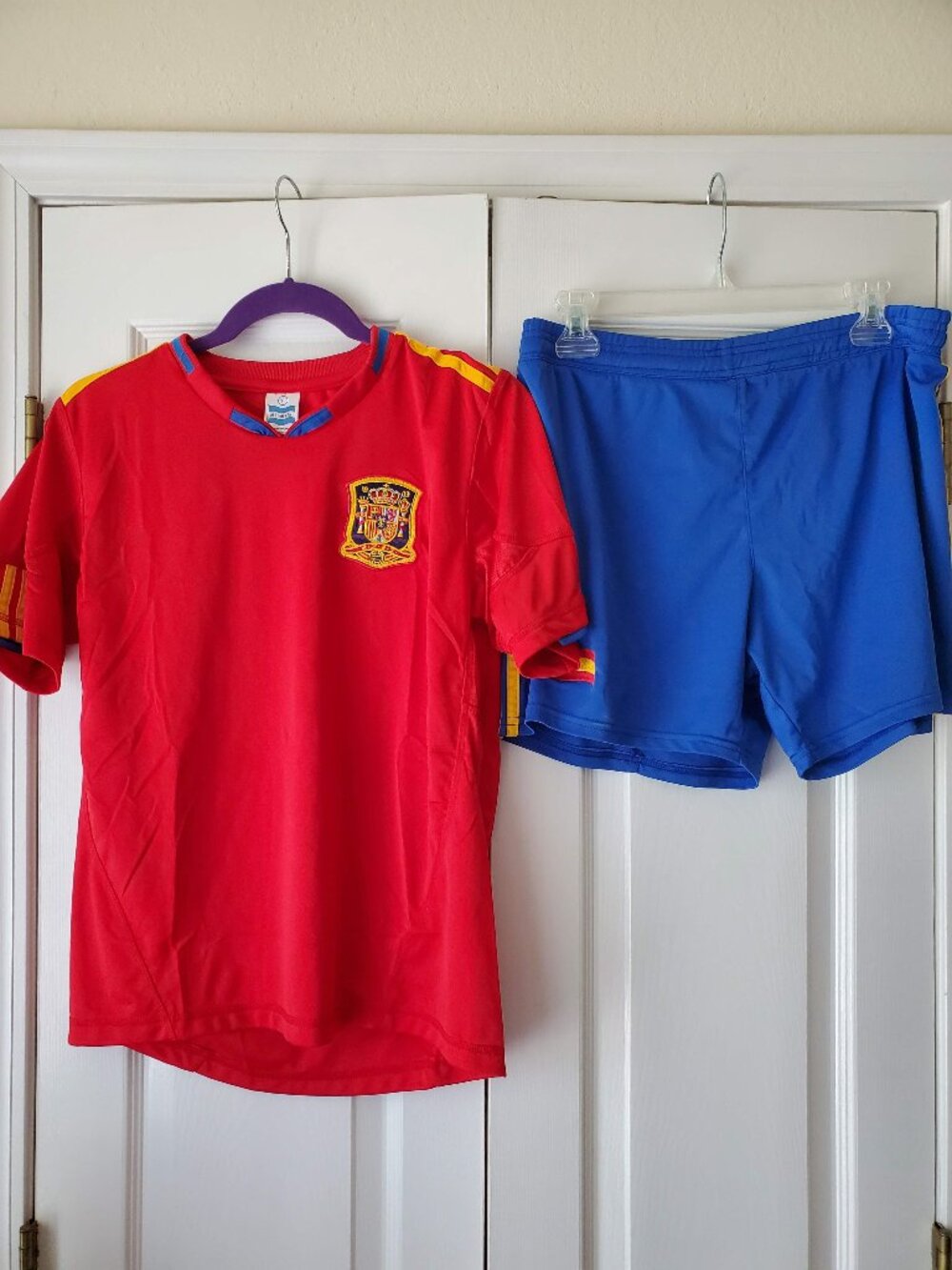 Spain Soccer Uniform Costume Youth Large